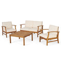 U.S. Garden Furniture 4 pcs Teak Acacia Wood Chair patio Set