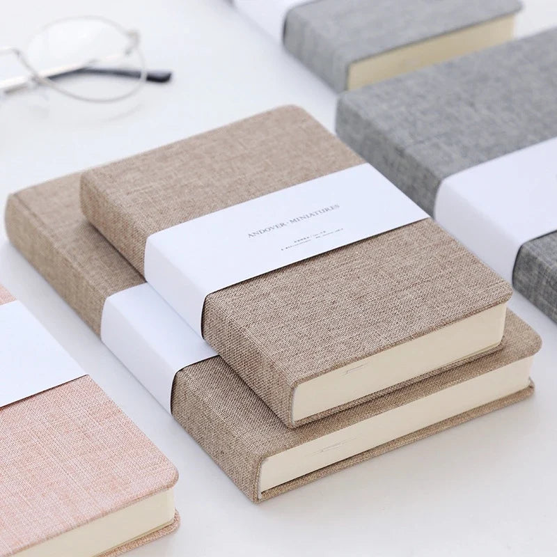 Blank And Grid Paper Notebook Linen Hard Cover 256 Pages Paper 80 GSM Journal Planner Office School Supplies Stationery