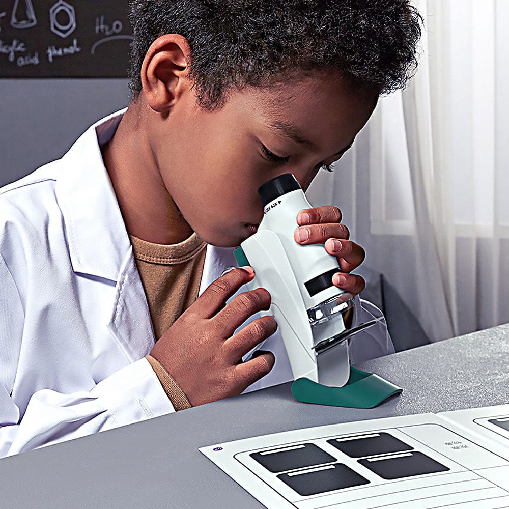 Kids Handheld Microscope 60-120x Educational Mini LED Light
