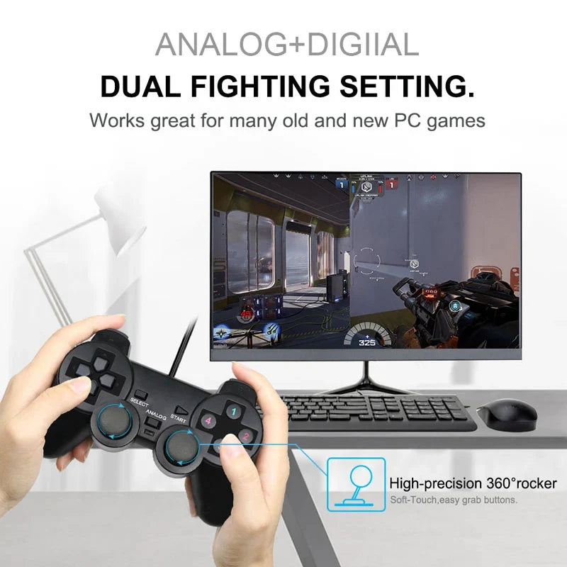 Wired USB PC Controller Game Joystic Gamepad Vibration Joystick For Windows XP/7/8/10 Joypad For PC Windows Computer Laptop