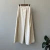 Asymmetric Diagonal Placket Wide Leg Pants for Women's Spring Casual High Waisted Straight Leg Pants