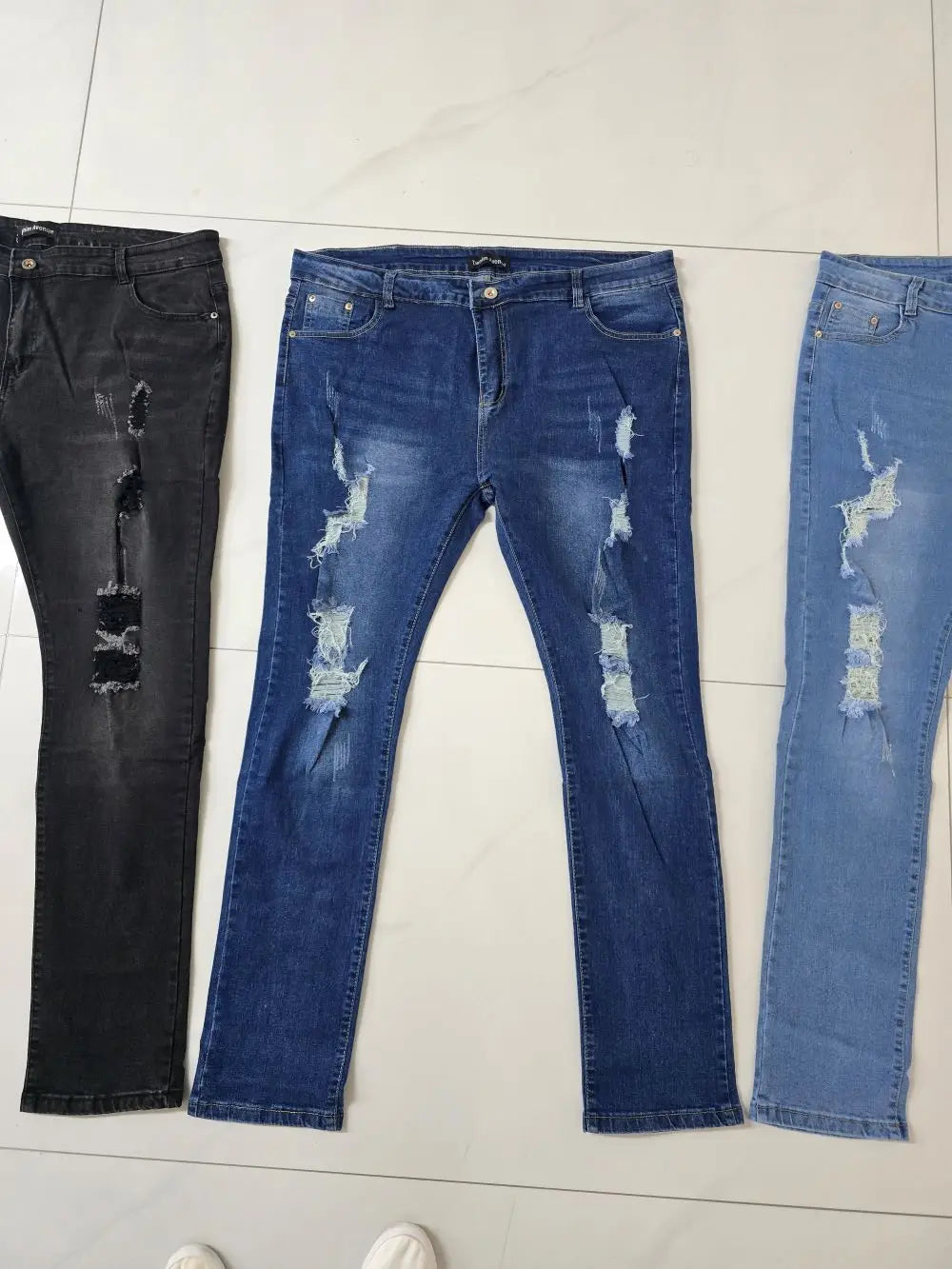 Size 42 and 5XL  Extra-large men's ripped jeans, stretch casual stretch tight jeans, men's  jeans