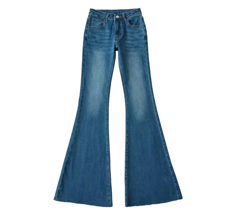 Runwaylover 3325 Retro 2024 Ladies Sexy Low Waist Flare Jeans