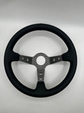 The Daytona | Black Leather | Graphite Spoke | Black Stitch