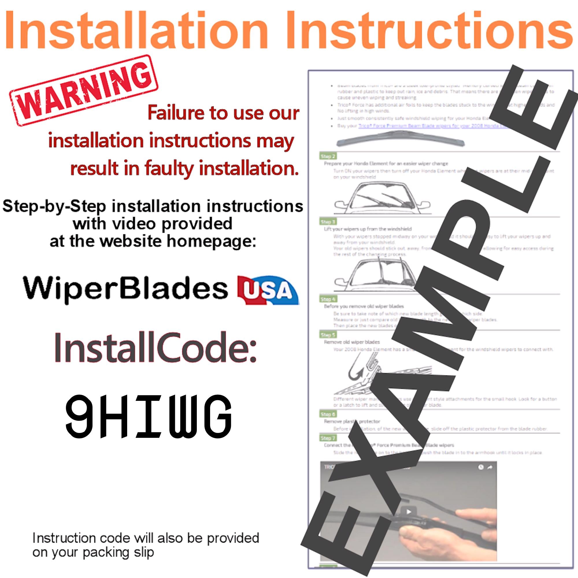 2015 Nissan Juke Wiper Blades w/2yr Wear Warranty (Set of 3) w/Rear Beam Wipers