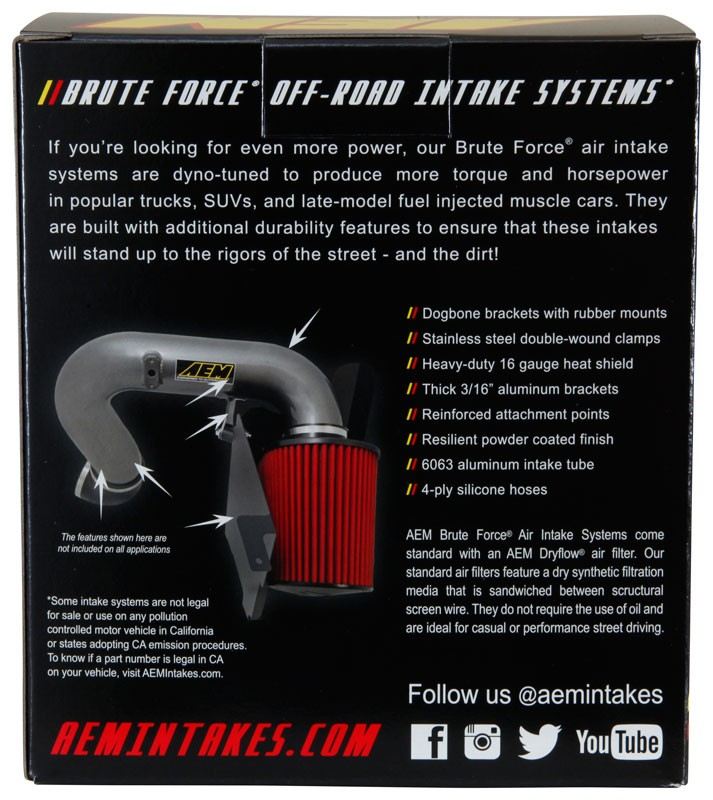 AEM Induction AEM Dryflow 3in. X 5in. (Offset) Round Tapered Air Filter 21-203BF-OS