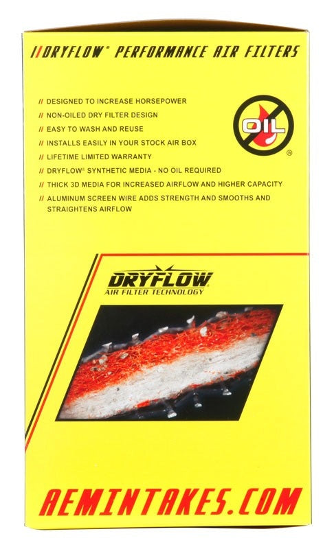 AEM Induction AEM Dryflow Round Tapered Air Filter 6in Base OD x 5.25in Top OD x 7in H 21-2147D-HK