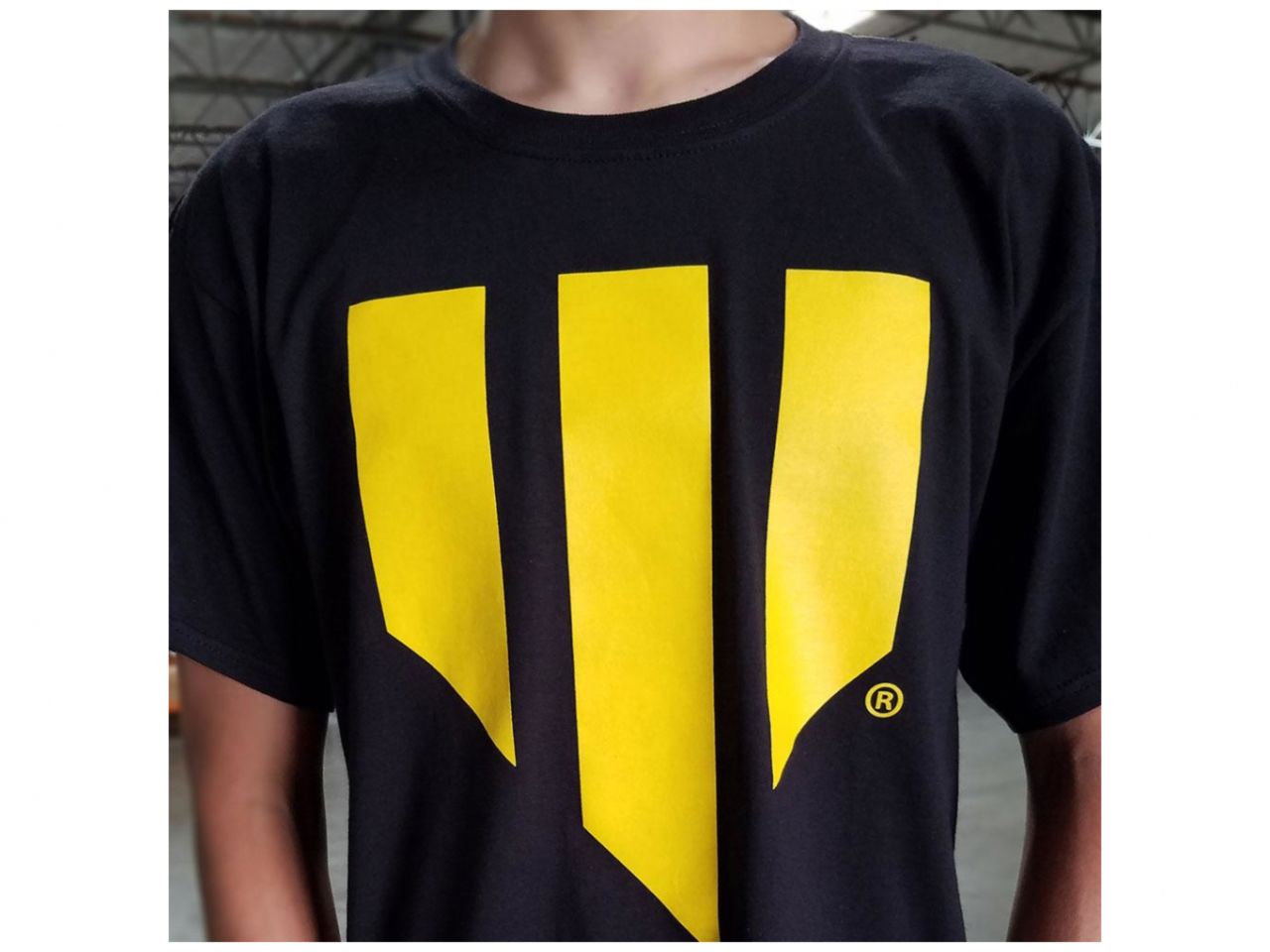 Whiteline Black Relaxed Fit T-Shirt With Our Signature Yellow