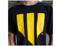 Whiteline Black Relaxed Fit T-Shirt With Our Signature Yellow