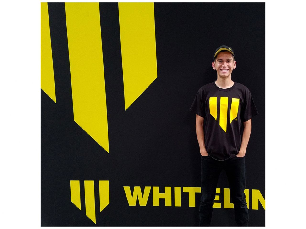 Whiteline Black Relaxed Fit T-Shirt With Our Signature Yellow