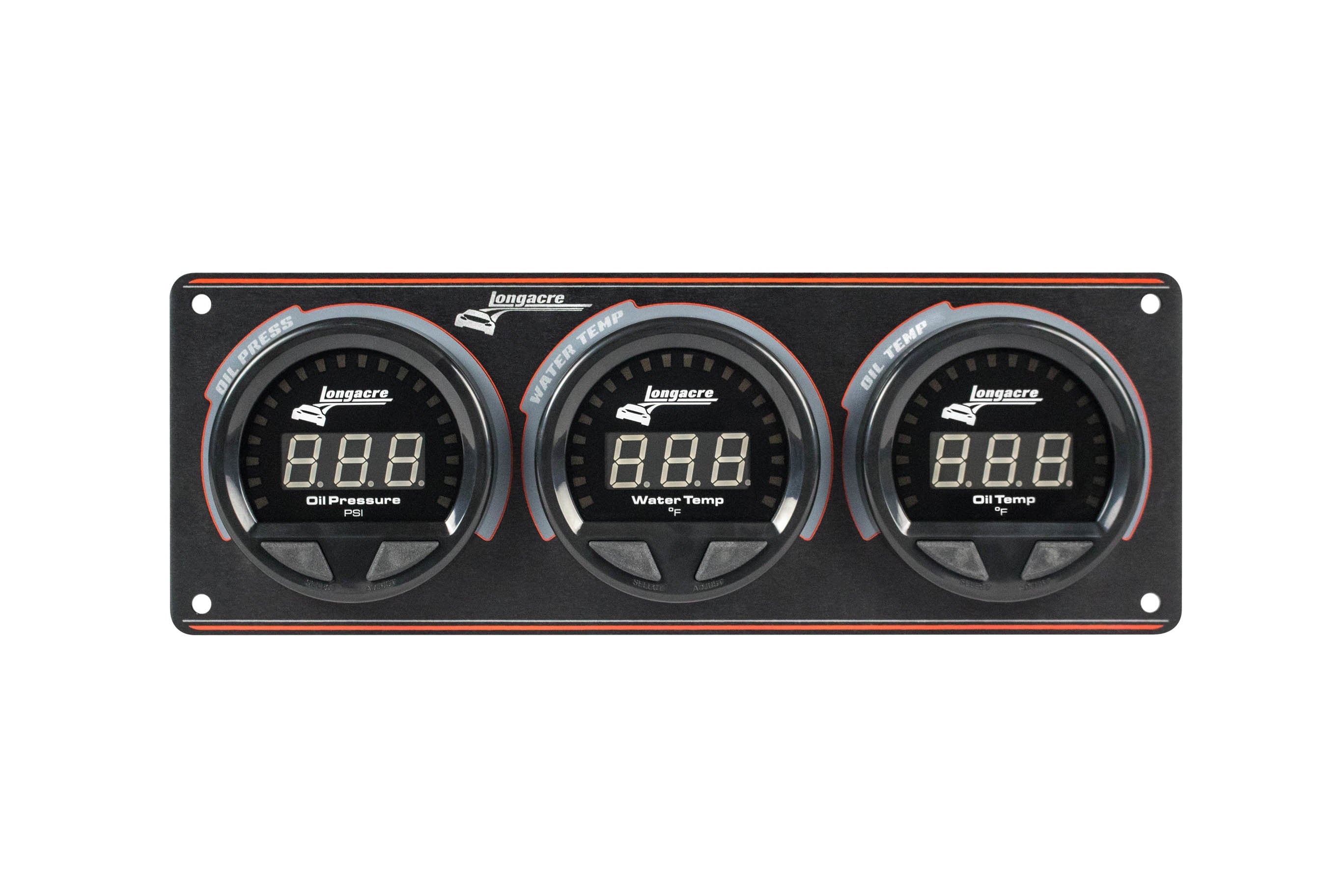 Longacre Waterproof LED 3 Gauge Panel OP/WT/OT 52-44661
