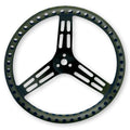 Longacre Steering Wheel 15in Flat Drilled Black 52-56867