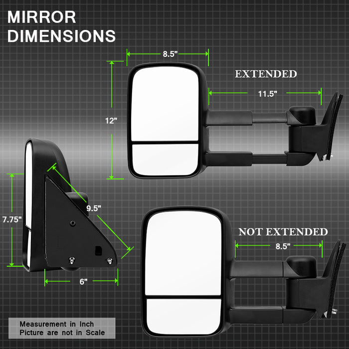 SPYDER xTune Chevy C10 88-98 Manual Extendable - Manual Adjust Mirror - SET MIR-CCK88-MA-SET 9936128