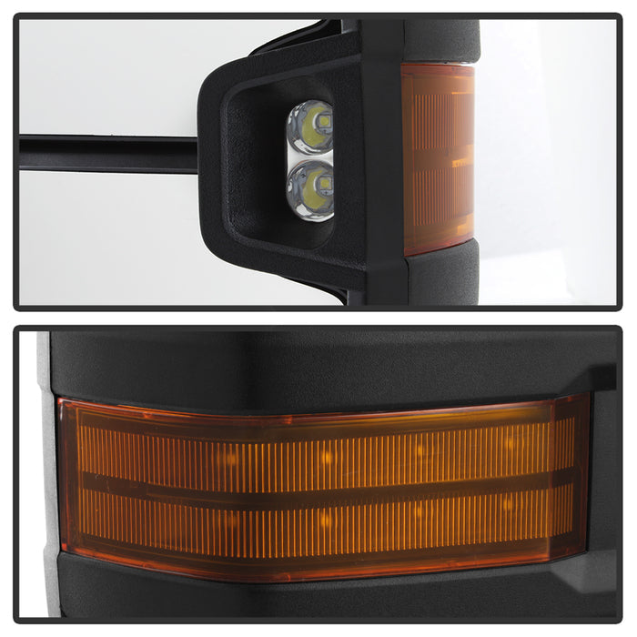 SPYDER xTune Chevy Silverado 03-06 G2 Heated Amber LED Signal Telescoping Mirrors MIR-CS03S-G2-PWH-AM-SET 9936685