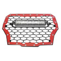 ModQuad RZR-FGLS-T-RD Front Grill with 10in. Light Bar - Red