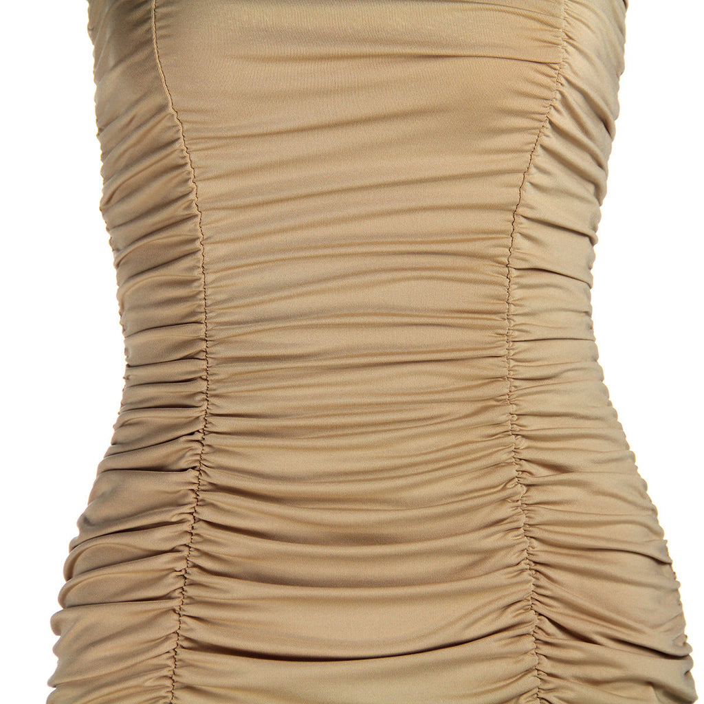 Amazon Cross-Border Spring and Summer New 2024 European and American Clothing Sexy Tube Top Nightclub Pleated Hip Dress 8505