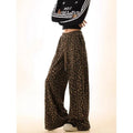 Camouflage Leopard Pants Men's and Women's Staggy Waist Lazy Wide Relaxation Slimming Wide Leg Straight All-match Casual Pants