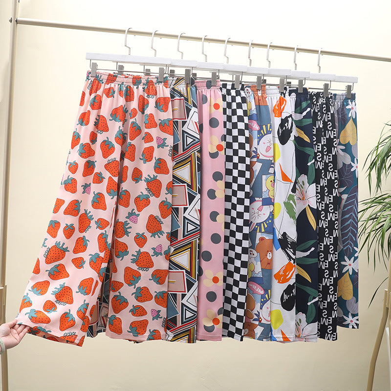 Fashion Loose Adult Fashion Breathable Women European and American Korean Style Hong Kong Style Japanese Beach Wide Leg Pants Women's Casual Pants