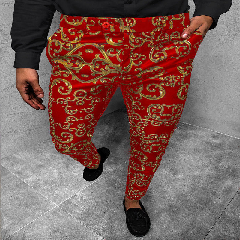 Spring and Autumn Men's Pants 2025 New Style Boys' 3D Printed European and American Casual Trousers Youth Cotton Pants in Stock