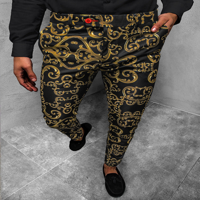 Spring and Autumn Men's Pants 2025 New Style Boys' 3D Printed European and American Casual Trousers Youth Cotton Pants in Stock