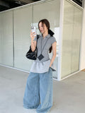 Dorothy Spring South Korea Vintage Washed Low-rise Loose Wide-leg Dash Jeans Women's All-match Casual Pants