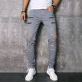 New Patchwork Jeans 2025 Spring & Fall Fashion Trendy Men's High Elastic Slim Men's Jeans Multi-Color Patchwork Black