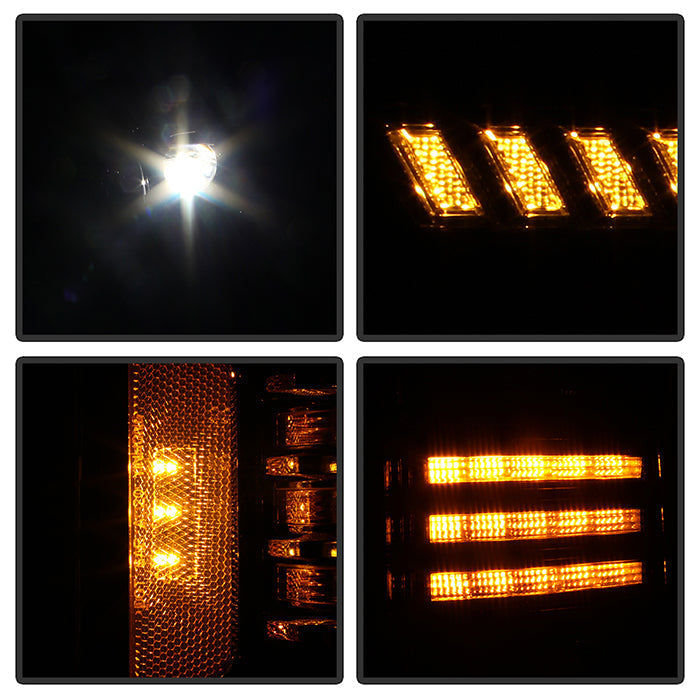 xTune Ford F150 18-20 Amber DRL Full LED Two Projector Headlights - Black PRO-CH-FF15018S-FLED-AM-BK 9949579