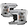 xTune Ford F150 18-20 Amber DRL Full LED Two Projector Headlights - Chrome PRO-CH-FF15018S-FLED-AM-C 9949586