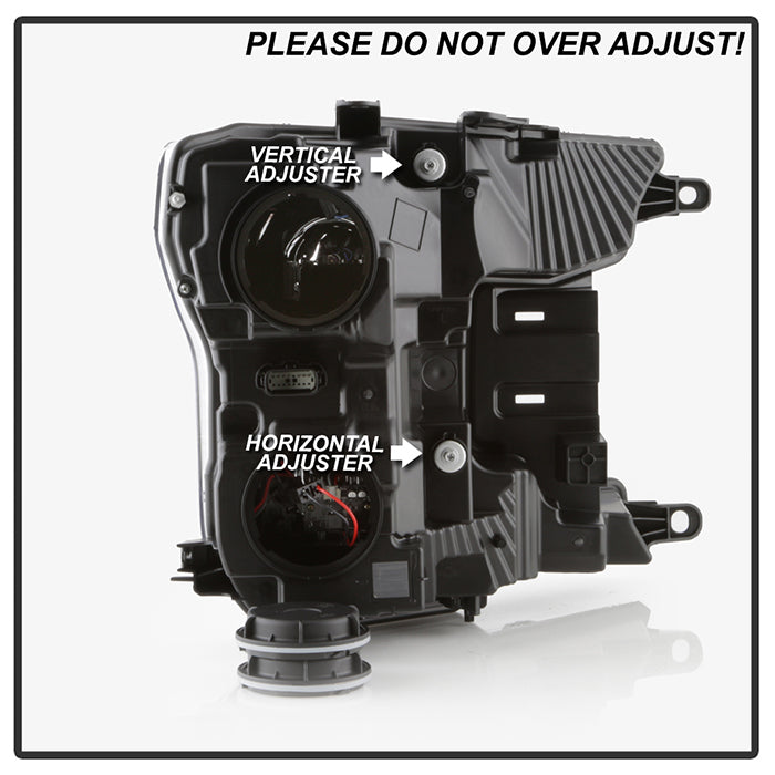 xTune Ford F150 18-20 Amber DRL Full LED Two Projector Headlights - Chrome PRO-CH-FF15018S-FLED-AM-C 9949586