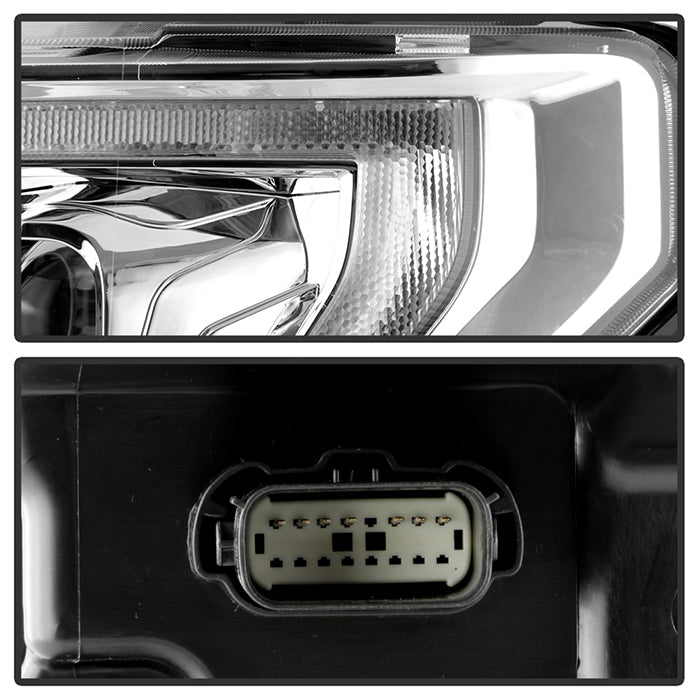 xTune Ford F150 18-20 White DRL Full LED Two Projector Headlights - Chrome PRO-CH-FF15018S-FLED-C 9949609