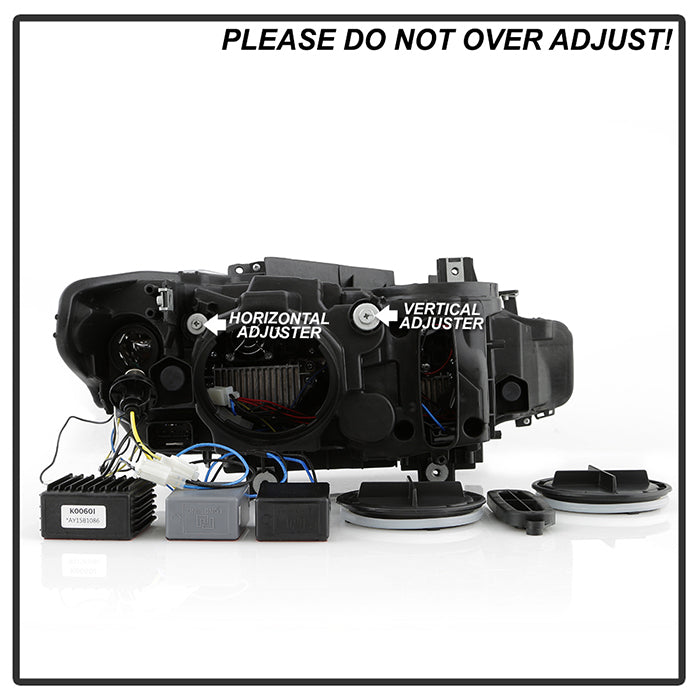 SPYDER xTune BMW F30 (Halogen Model) w/ LED DRL Projector Headlights - Blk Smoke PRO-JH-BMWF3012-LED-BSM 9950445