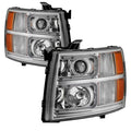 SPYDER Xtune Chevy Silverado 1500/2500/3500 07-13 Halo Projector Headlights Chrome PRO-JH-CS07-LED-C 9027802