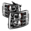 SPYDER Xtune Chevy Silverado 1500/2500/3500 07-13 LED Halo Projector Headlights Chrome PRO-JH-CSIL07-CFB-C 9032202