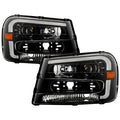 SPYDER xTune 02-09 Chevrolet Trailblazer Projector Headlights Light Bar DRL - Black (PRO-JH-CTB02-LBDRL-BK) 9050749