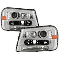 SPYDER xTune 02-09 Chevrolet Trailblazer Projector Headlights Light Bar DRL - Chrome (PRO-JH-CTB02-LBDRL-C) 9050756