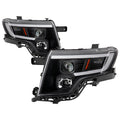 SPYDER xTune Ford Edge 07-10 Light Bar Projector Headlights - Black (PRO-JH-FEDGE07-LB-BK) 9046834