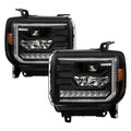 xTune GMC Sierra 1500 14-15 Sierra 2500 3500 15-17 Headlight Halogen Mdls- Black PRO-JH-GS14-FLED-BK 9050107
