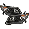 SPYDER xTune 11-17 Honda Odyssey Halogen Models Projector Headlights w/LED - Black (PRO-JH-HODY11-SQ-BK) 9055249
