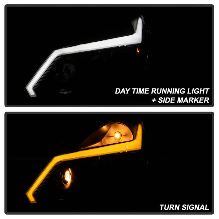 SPYDER xTune Infiniti G37 Sedan 10-13 LED Stripe Proj Headlights w/Signal - Smk (PRO-JH-IG3507-4D-LB-BSM) 9043093
