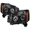 SPYDER Xtune Nissan Titan 04-14 Projector Headlights LED Halo Black PRO-JH-NTI04-LED-BK 5077103