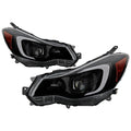 SPYDER xTune 12-16 Subaru Impreza DRL LED Light Bar Proj. Headlights - Black Smoked (PRO-JH-SI13-LB-BSM) 9048685