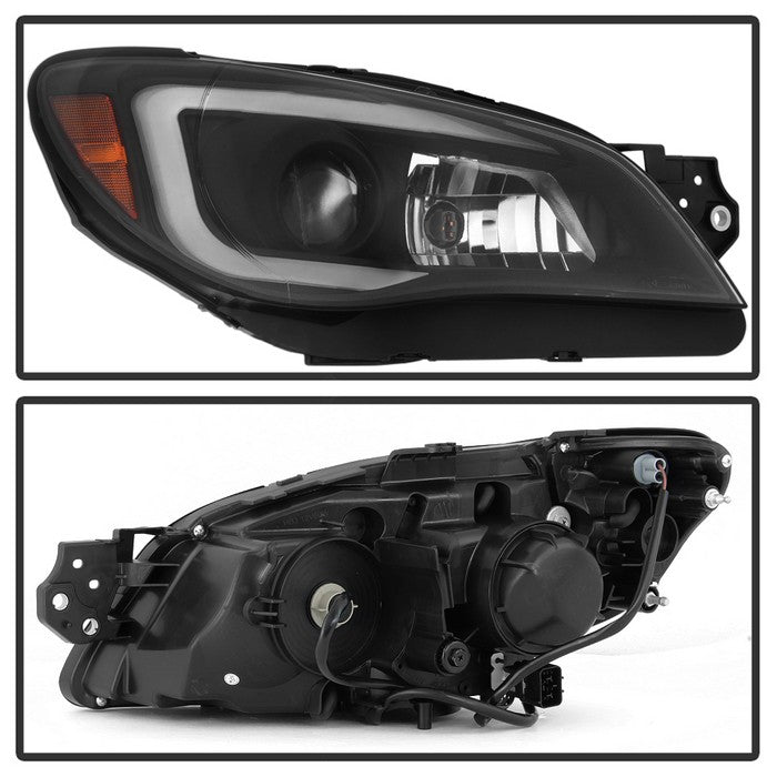 SPYDER xTune 06-07 Subaru WRX Projector Headlights - Halogen - Light Bar DRL - Black (PRO-JH-SWRX06-LB-BK) 9041792