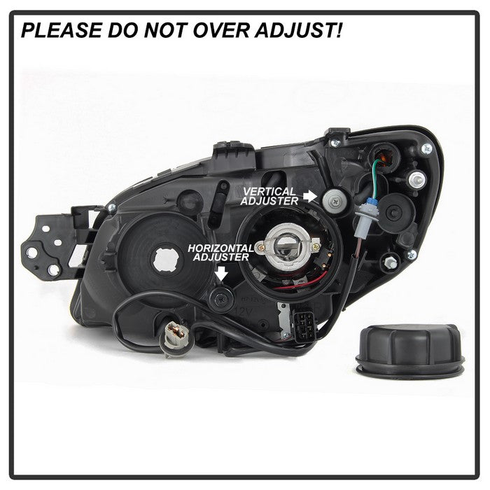 SPYDER xTune 06-07 Subaru WRX Projector Headlights - Halogen - Light Bar DRL - Black (PRO-JH-SWRX06-LB-BK) 9041792