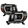 xTune Toyota Tacoma 05-11 LED Light Bar Projector Headlights - Black PRO-JH-TT05-LB-BK 9050145
