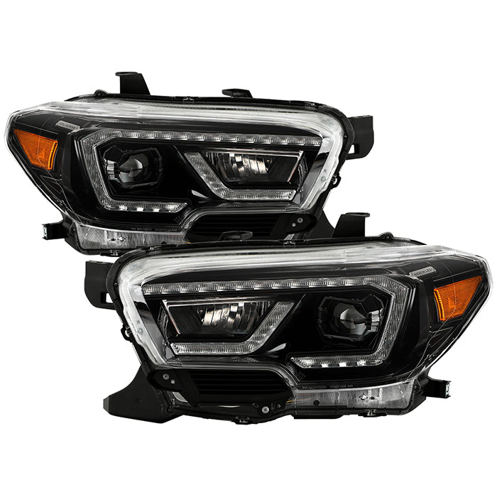 xTune Toyota Tacoma 16-19 SR SR5 Model LED DRL Projector Headlights- Black PRO-JH-TTA16-FLED-SR-BK 9050060