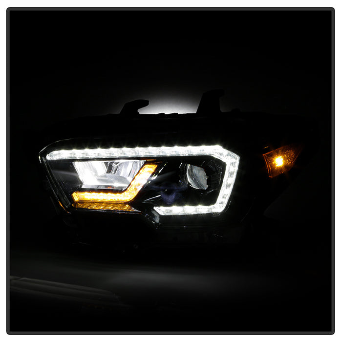 xTune Toyota Tacoma 16-19 SR SR5 Model LED DRL Projector Headlights- Black PRO-JH-TTA16-FLED-SR-BK 9050060