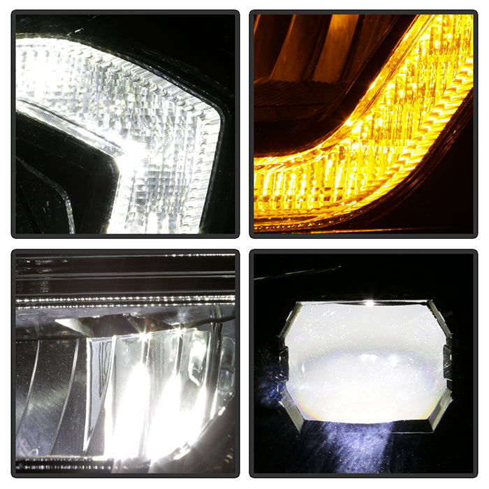 xTune Toyota Tacoma 16-19 SR SR5 Model LED DRL Projector Headlights- Black PRO-JH-TTA16-FLED-SR-BK 9050060