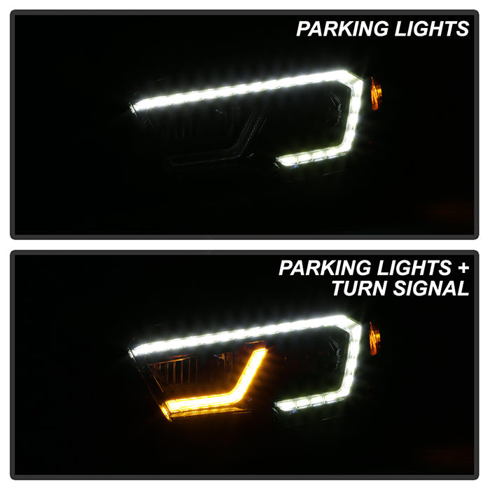 xTune Toyota Tacoma 16-19 SR SR5 Model LED DRL Projector Headlights- Black PRO-JH-TTA16-FLED-SR-BK 9050060