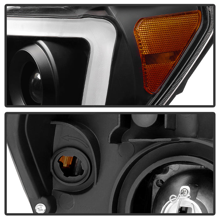 SPYDER Xtune Toyota Tundra 07-13 LED Light Bar Projector Headlights Black PRO-JH-TTU07-LED-BK 9027888