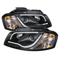 Spyder Audi A3 06-08 Projector Headlights Halogen Model- Light Tube DRL Blk PRO-YD-AA306-LTDRL-BK 5071934